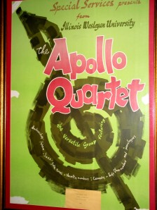 Promoting the performance of Wesleyan's Apollo Quartet in 1962.
